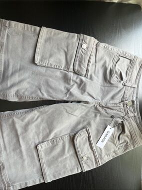 Garage Women's Light Gray Cargo Jeans with Flap Pockets